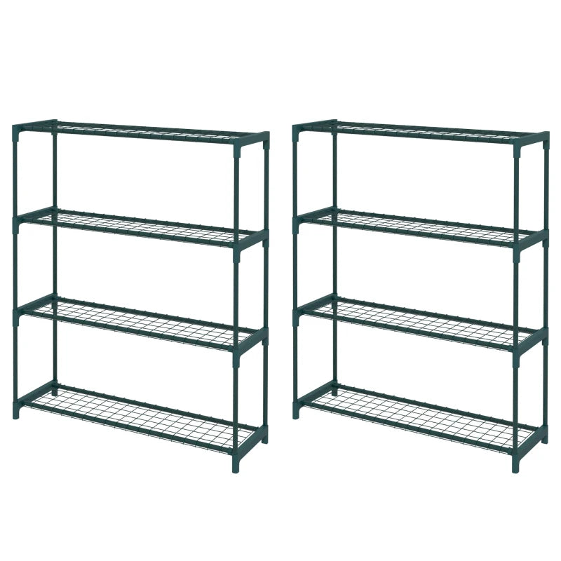 Steel Frame 4-Tier Plant Stand – Stylish Outdoor Display Rack for Potted Plants