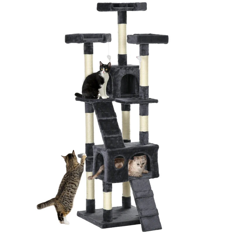 Large Cat Tree & Activity Centre – Charcoal Grey