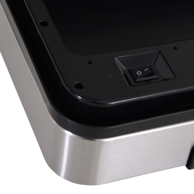 72L Stainless Steel Sensor Bin, 3 Compartments for Wet & Dry Waste