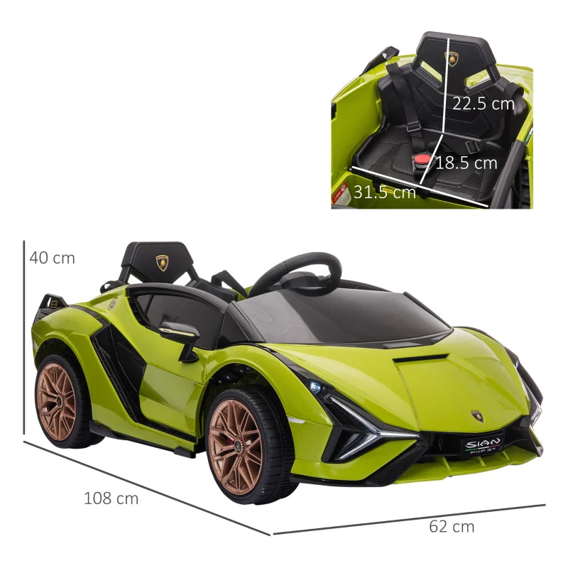 Licensed 12V Lamborghini Kids Electric Ride-On Car with Remote, Music, Lights