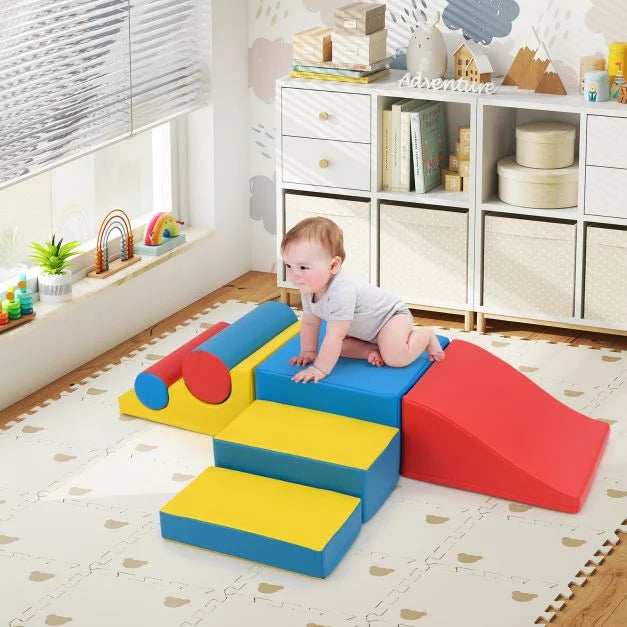 7-Piece Toddler Foam Climbing Blocks with Hook & Loop Fasteners