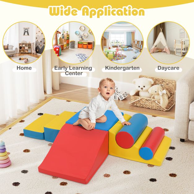 7-Piece Toddler Foam Climbing Blocks with Hook & Loop Fasteners