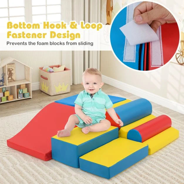 7-Piece Toddler Foam Climbing Blocks with Hook & Loop Fasteners