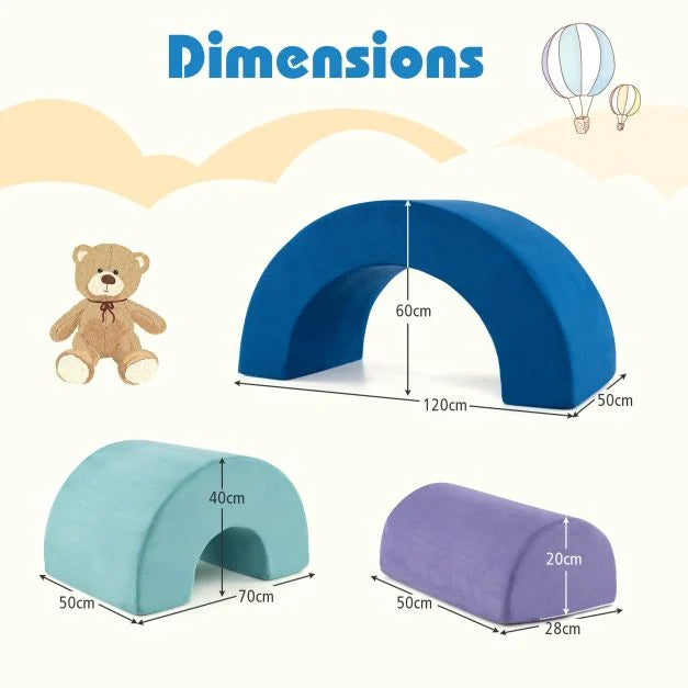 Indoor Rainbow Arc Climber Playset with Foam Climbing Blocks