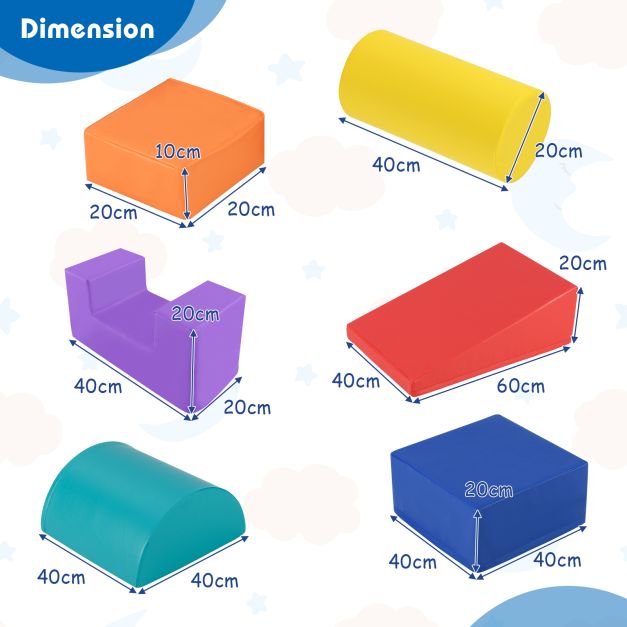 Foam Climbing Blocks with PU Cover for Toddlers Ages 1–3