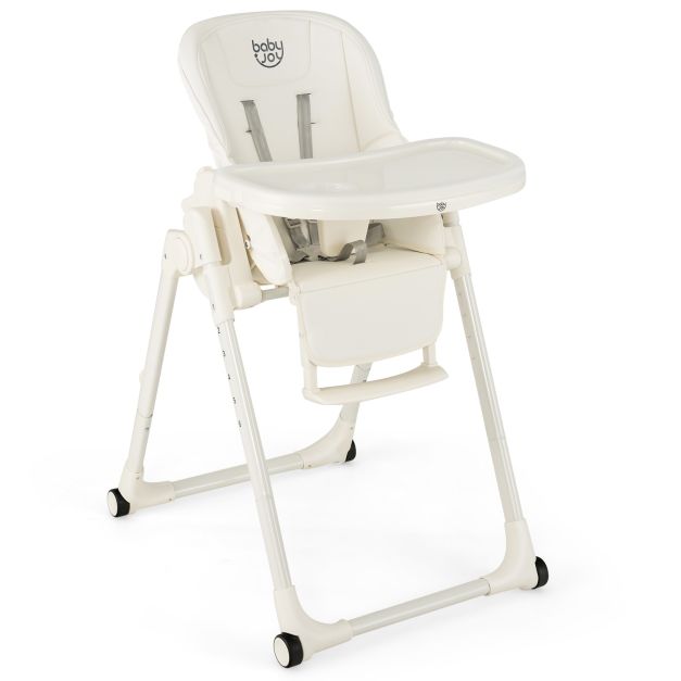 Adjustable 4-in-1 Foldable Baby High Chair with 6 Heights and 5 Recline Options