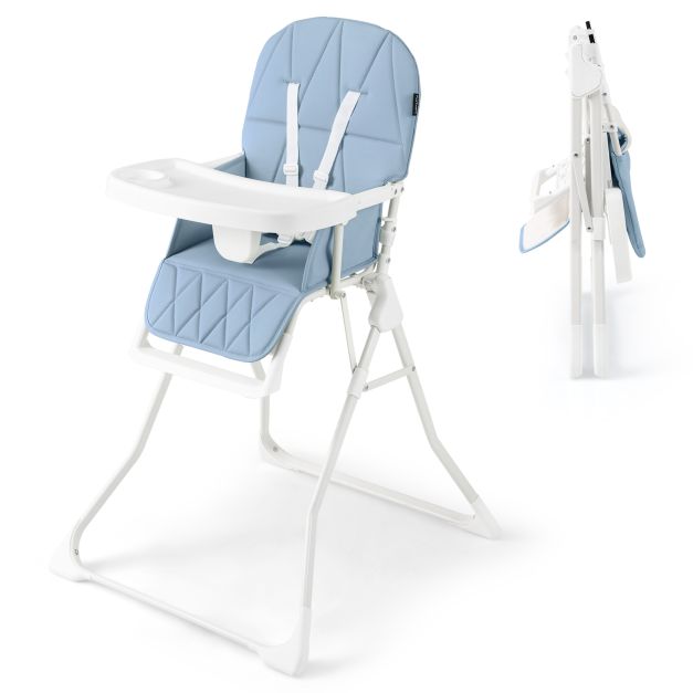 Foldable Baby High Chair Featuring Removable, Adjustable Tray for Comfort