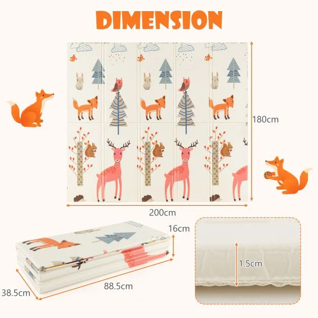 Extra Large Baby Floor Mat 200×180 cm with Carry Bag for Safe Play