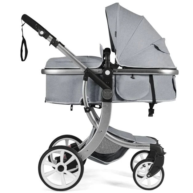 2-in-1 Foldable Baby Stroller with Rain Cover & Mosquito Net