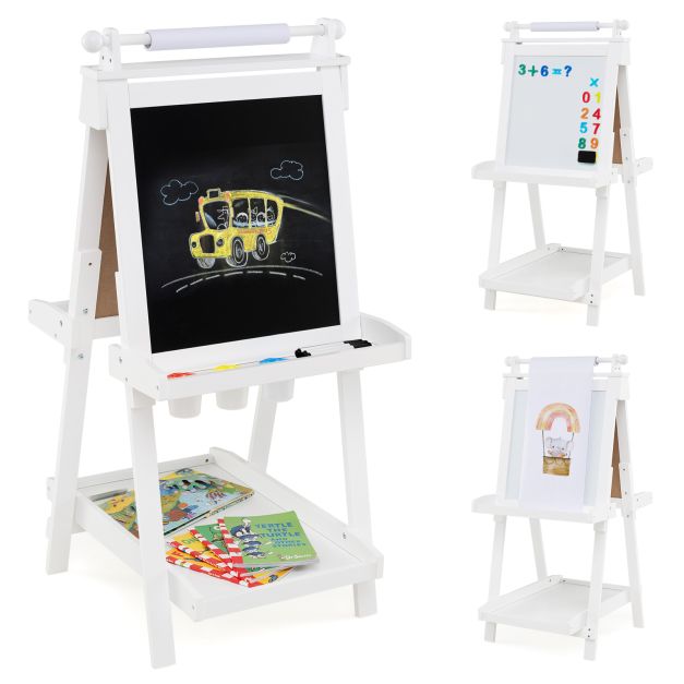 Kids 3-in-1 Double-Sided Foldable Art Easel for Drawing and Painting