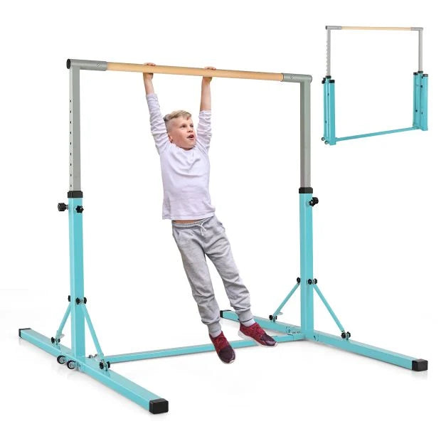 Foldable Gymnastics Bar for Kids with 13 Height Settings