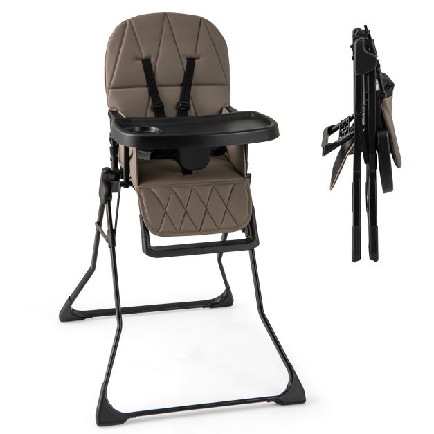 Foldable Baby High Chair Featuring Removable, Adjustable Tray for Comfort