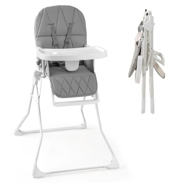 Foldable Baby High Chair Featuring Removable, Adjustable Tray for Comfort