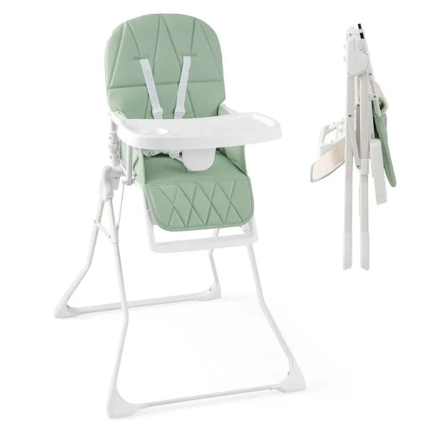 Foldable Baby High Chair Featuring Removable, Adjustable Tray for Comfort