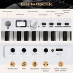 88-Key Folding Electric Piano Keyboard with Full-Size Lighted Keys for Beginners & Kids