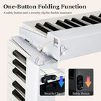 88-Key Folding Electric Piano Keyboard with Full-Size Lighted Keys for Beginners & Kids