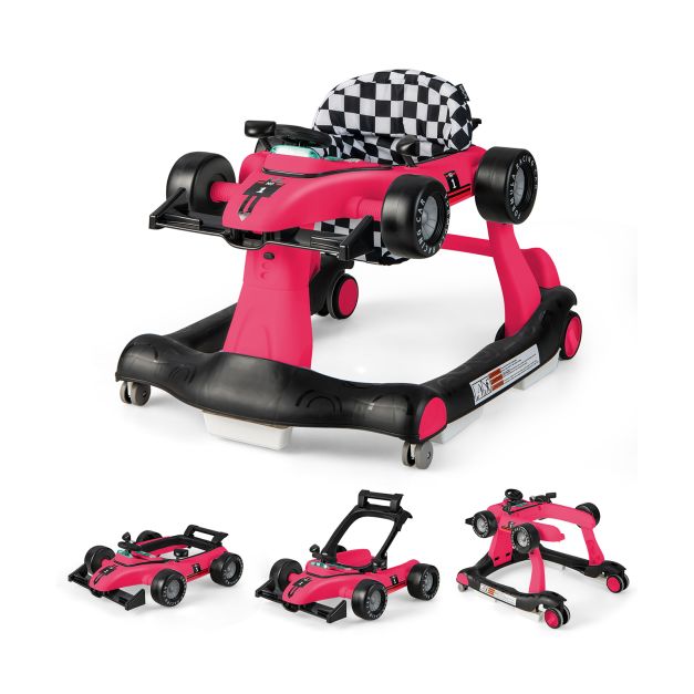4-in-1 Baby Push Walker with Adjustable Height and Speed for Growing Toddlers