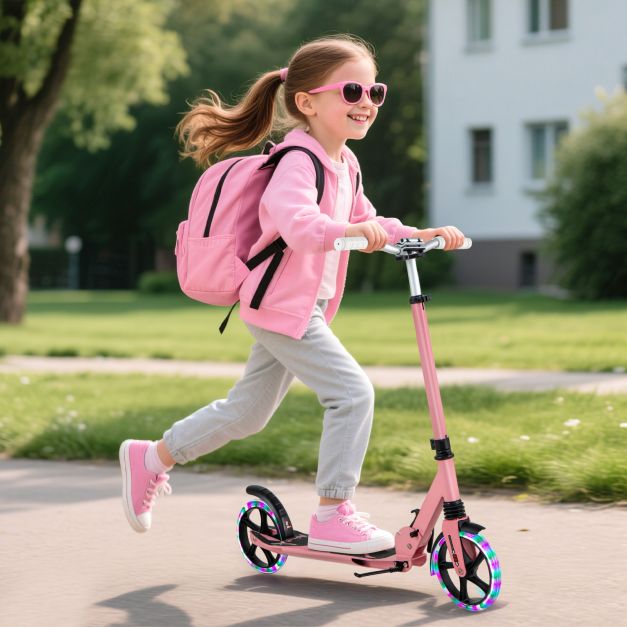Folding Kick Scooter with Large Wheels – for Kids 8+, Teens & Adults