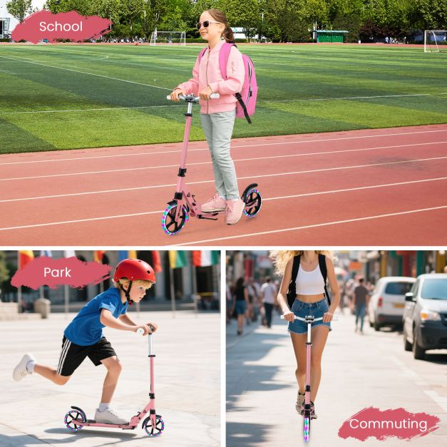 Folding Kick Scooter with Large Wheels – for Kids 8+, Teens & Adults