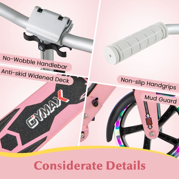 Folding Kick Scooter with Large Wheels – for Kids 8+, Teens & Adults