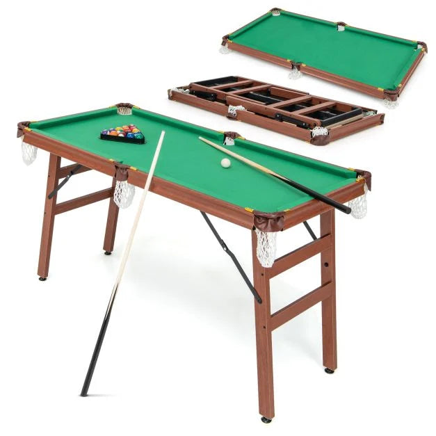 Folding Pool Table Set – Adjustable Foot Levelers for Stable Play