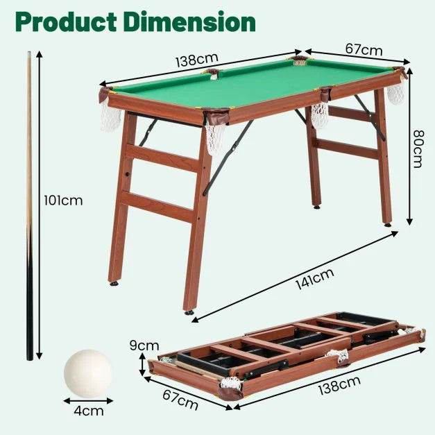 Folding Pool Table Set – Adjustable Foot Levelers for Stable Play