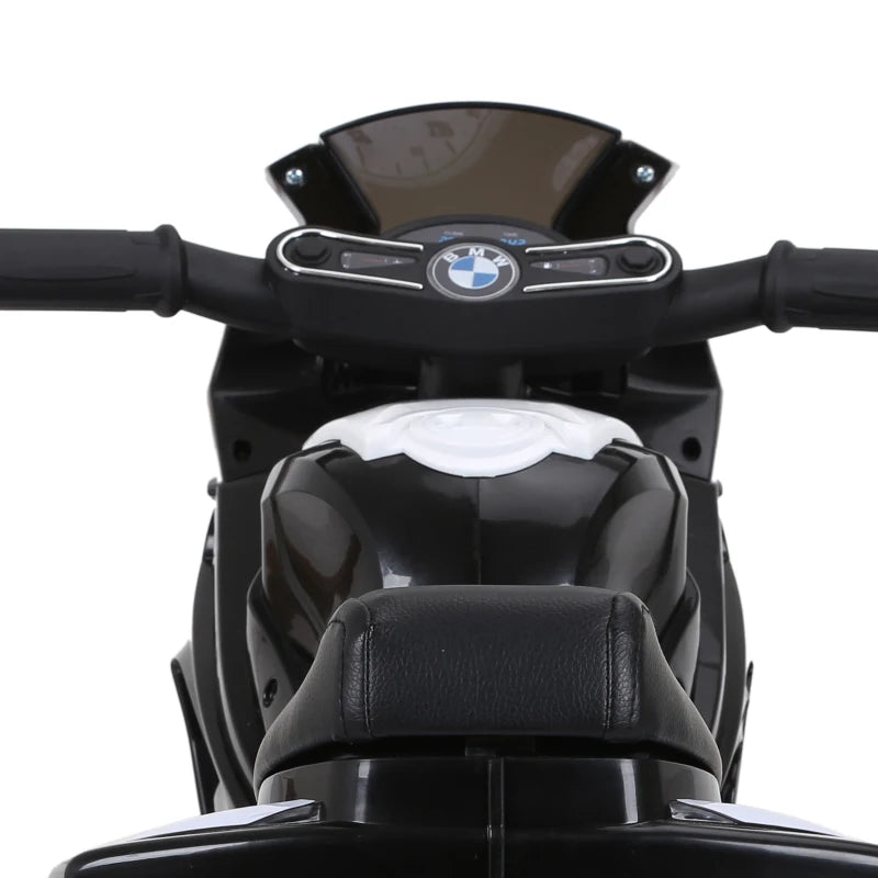 Kids Electric Ride-On Motorbike with Headlights and Music, 6V – Black BMW Style