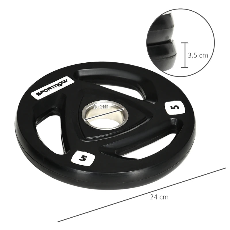 Olympic Weight Plates 2-Pack – 5kg Tri-Grip, Gym & Home Use