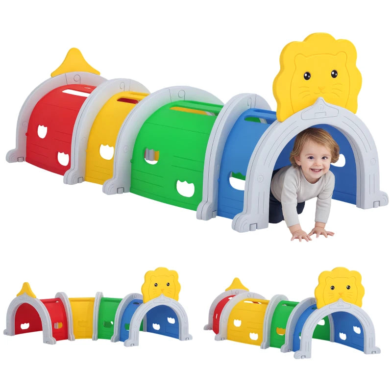 Lion Design Kids Play Tunnel for Ages 3-6 – Fun Crawling & Climbing Indoor/Outdoor Toy