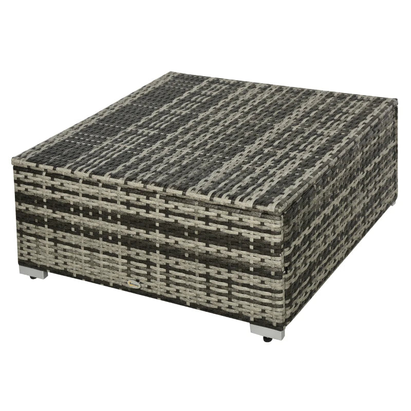 Wicker Garden Sectional Sofa Set – 4-Seater Outdoor Furniture in Grey