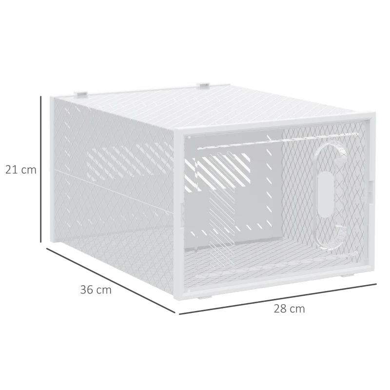Stackable Clear Shoe Box Set, 18PCS, Fits UK Size 12, Magnetic Door