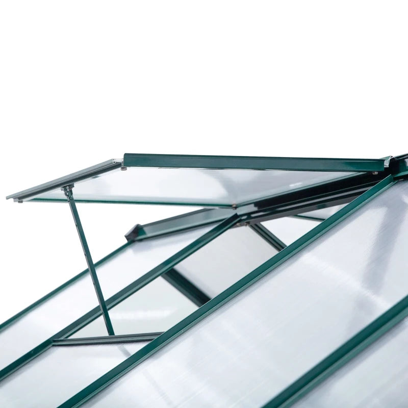 Walk-In Polycarbonate Greenhouse with Door, Window & Frame, Dark Green, 6x10ft