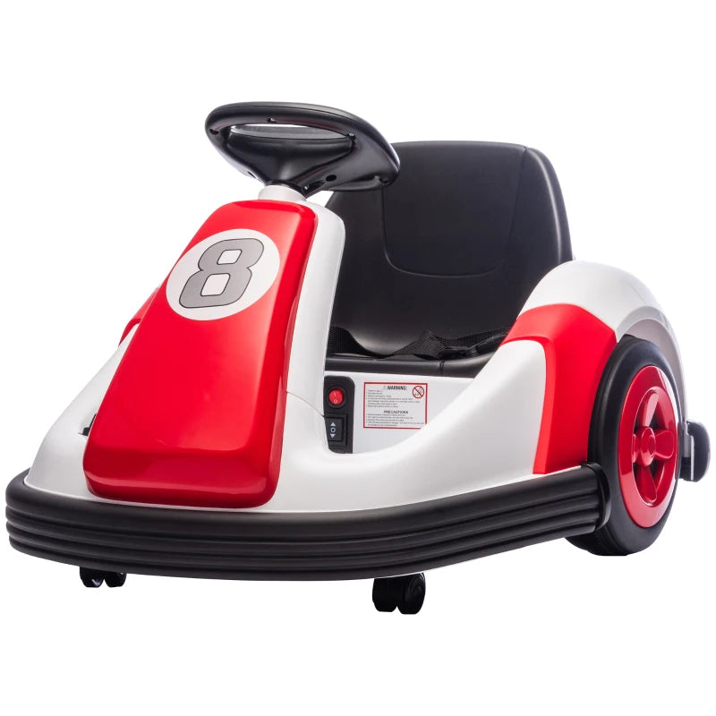Electric 6V Kids Bumper Car with 360° Spin, Music, Horn – Ride-On for Ages 3-8, Red