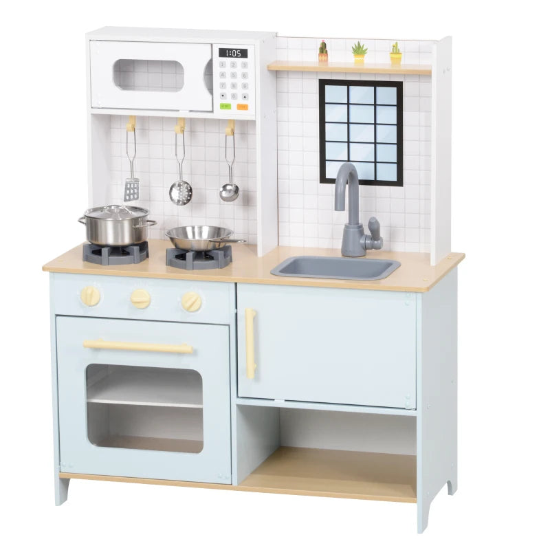Kids Kitchen Playset with Light & Sound Stove, Turning Knobs, and Accessories