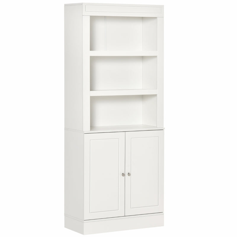 Pantry Cupboard with 6-Tier Shelves & Double Doors – White Finish