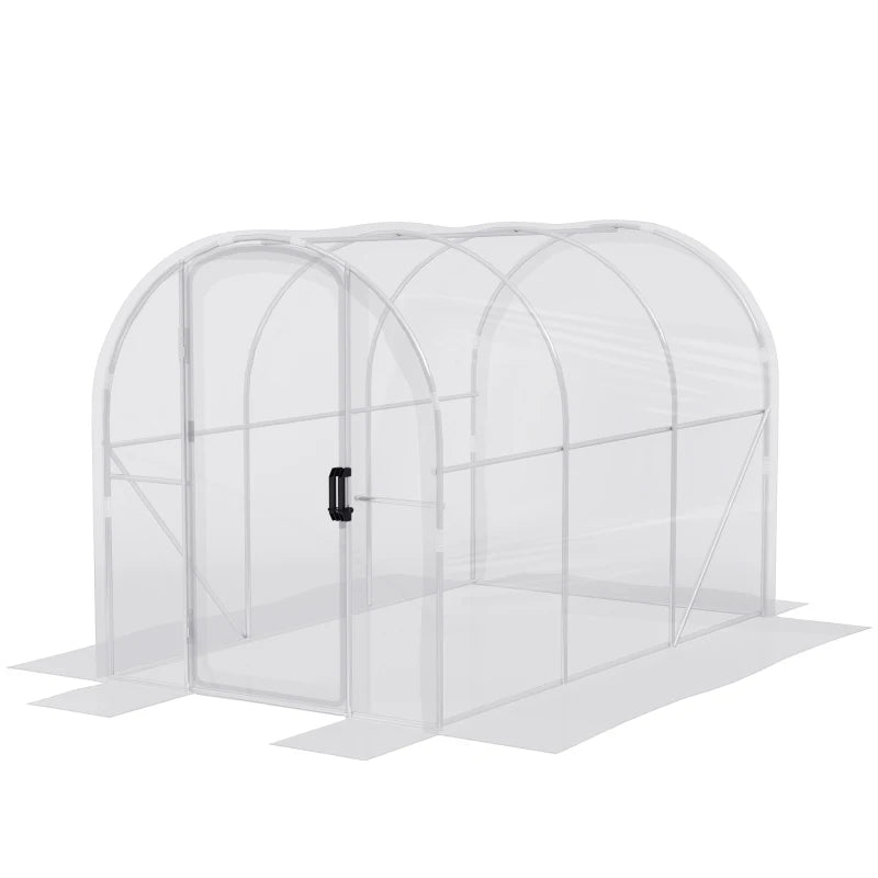 Durable Walk-In Polytunnel Greenhouse Featuring PE Cover & Steel Frame Clear, 3 x 2 x 2 m