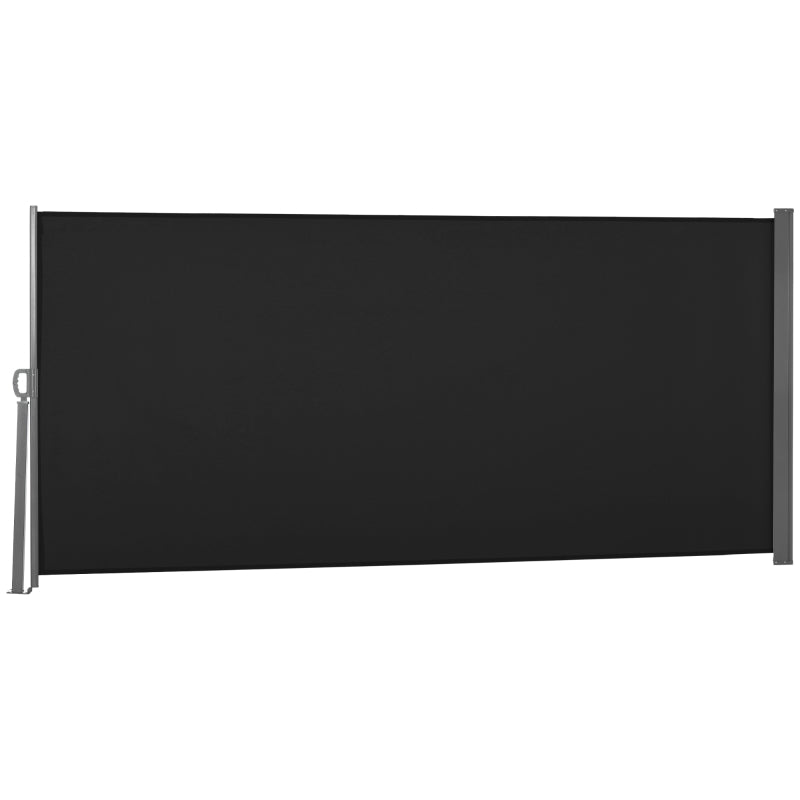 Retractable Balcony Privacy Screen 3x1.6m – Outdoor Sunshade Awning Panel, Black