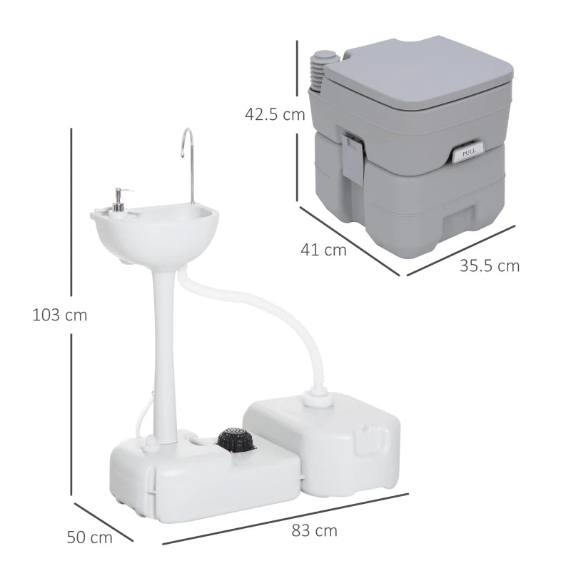 Wastewater Recycling Toilet & Sink Set – Portable Camping Combo