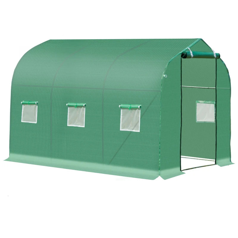 Walk-In Polytunnel Greenhouse with Door & Windows for Garden and Backyard 3x2M