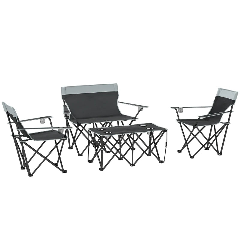 4-Piece Portable Picnic Table Set – Grey