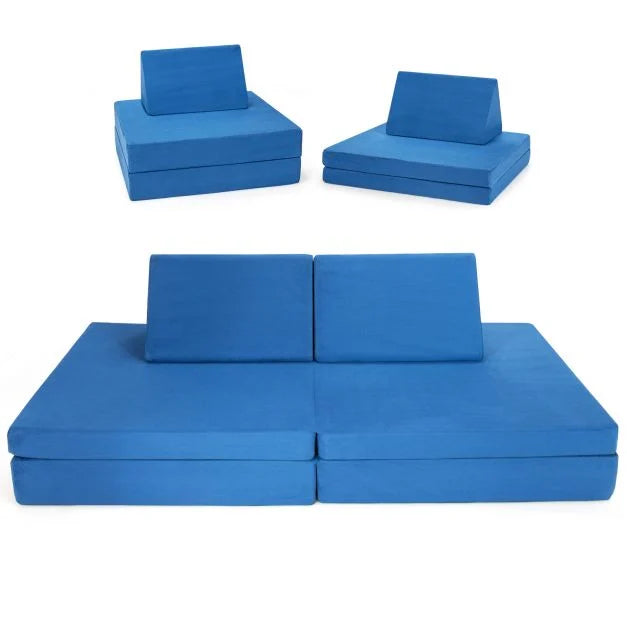 4-Piece Children’s Convertible Couch with Folding Mats