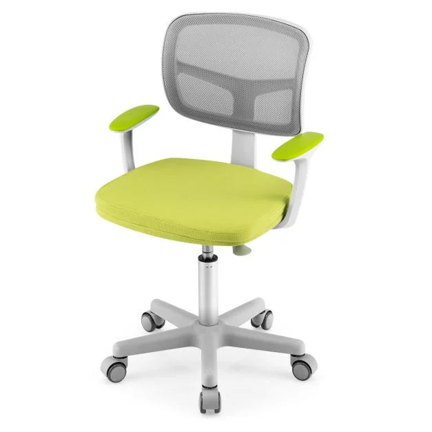 Height-Adjustable Kids Computer Chair with Swivel & Lumbar Support