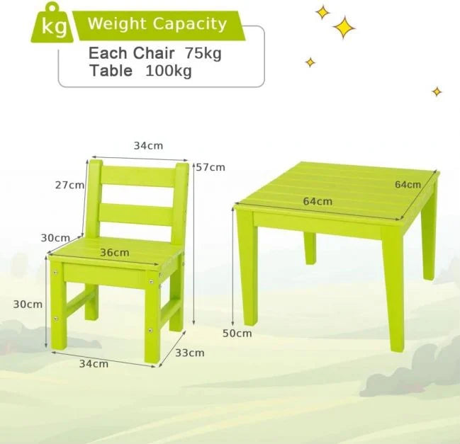 3-Piece Children’s Table and Chair Set for Painting and Dining