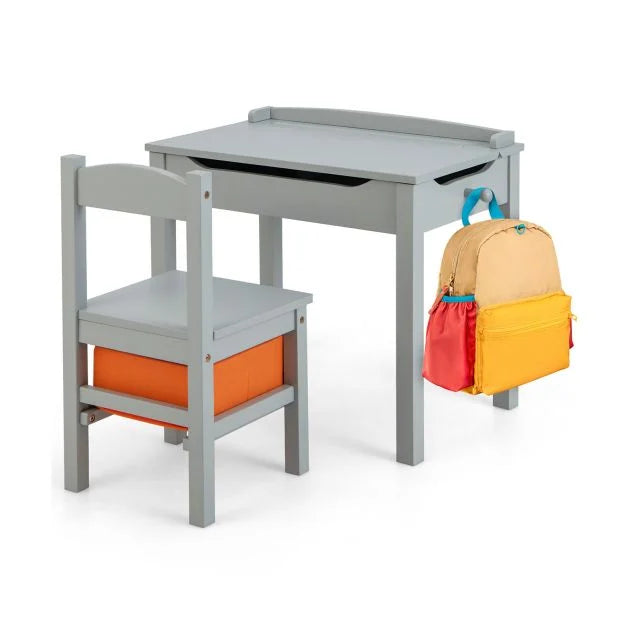 Children’s Table and Chair Set with Secret Storage and Hook