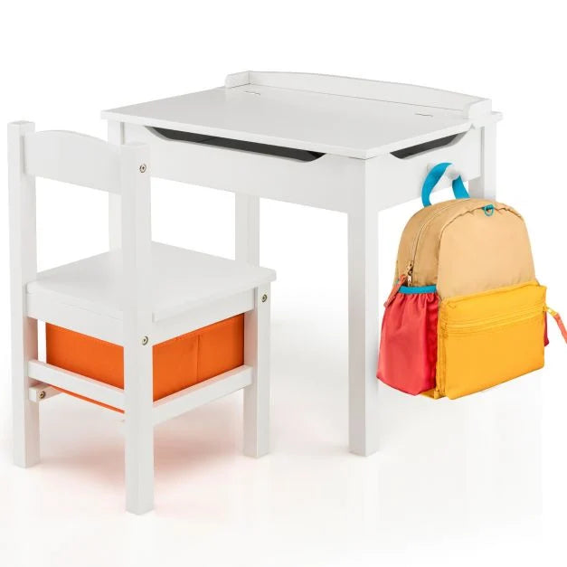 Children’s Table and Chair Set with Secret Storage and Hook