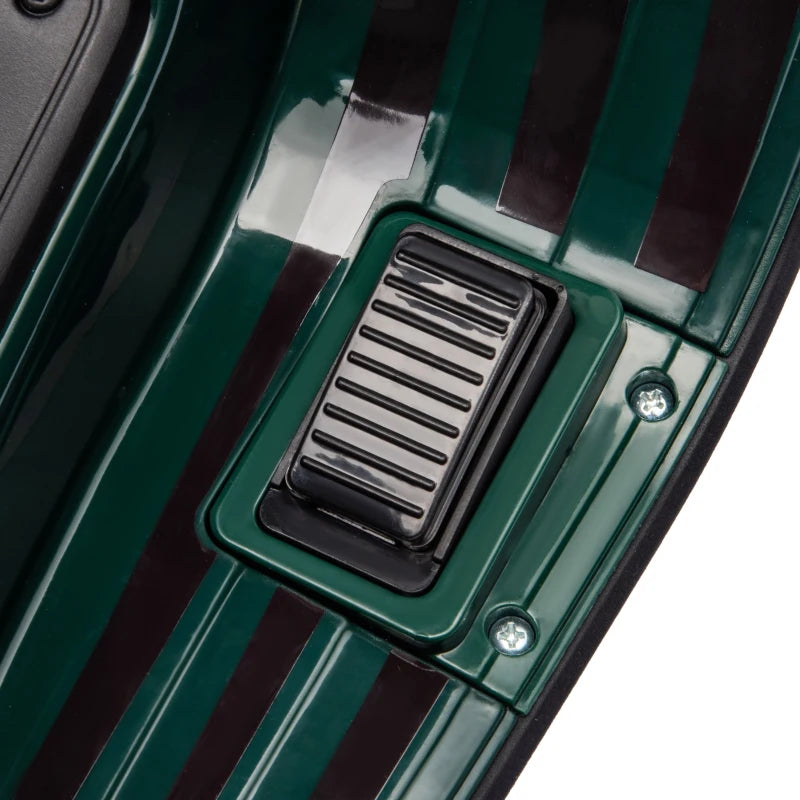 12V Kids Ride-On Scooter with FM Radio, Headlights & Music – Vespa Style, Green