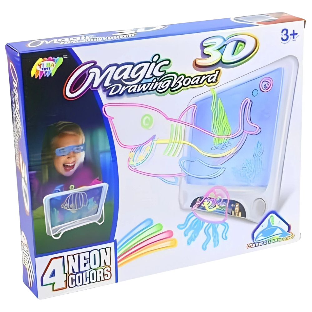 PEBBLE HUG 3D Fluorescent Drawing Board Magic Luminous Kids Graffiti Writing Board