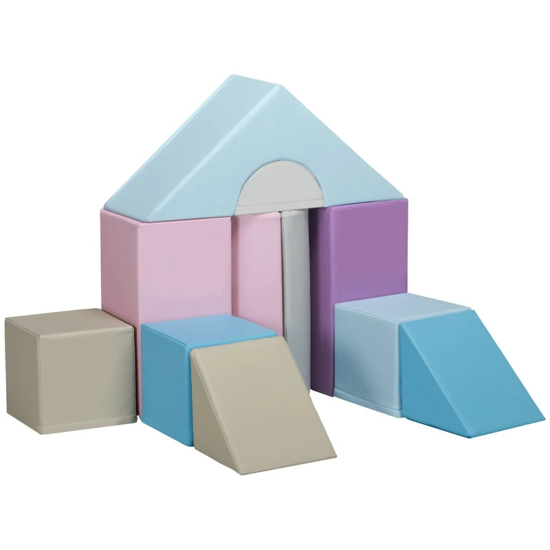 Blue 11-Piece Kids Soft Play Set – Foam Blocks for Active Climbing and Crawling