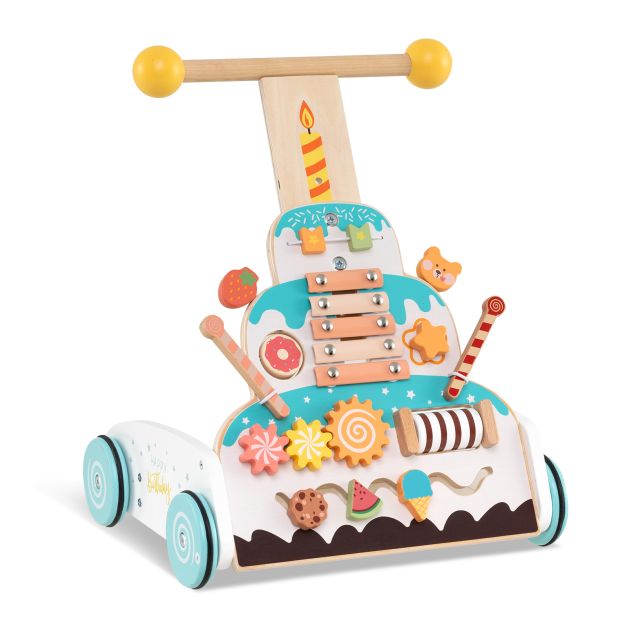 Height-Adjustable Baby Push Walker with Activity Center and Xylophone
