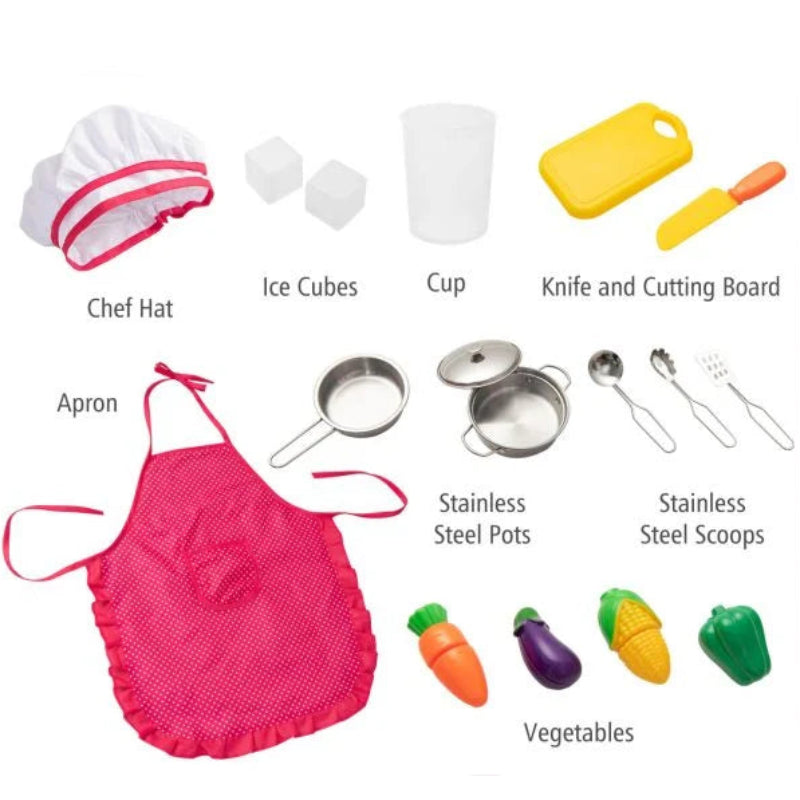 Wooden Height Adjustable Kid’s Kitchen Set with Fun Sound Effects